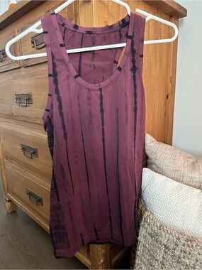 Sweaty Betty Plum and Black Tie-Dye Racerback Tank